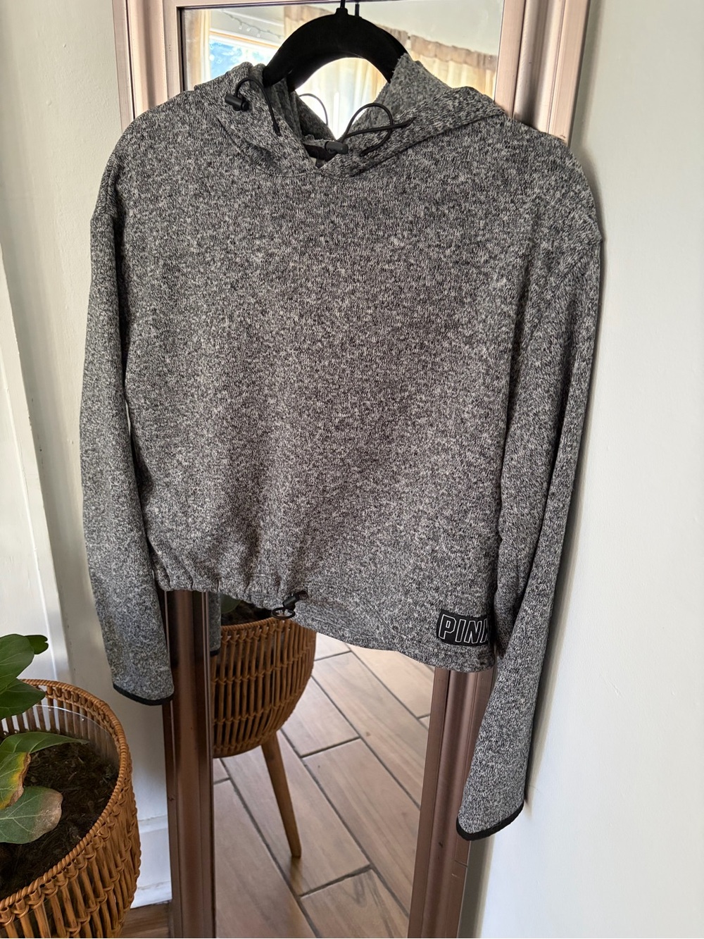 PINK Victoria's Secret Heather Gray Crewneck Hooded Sweater